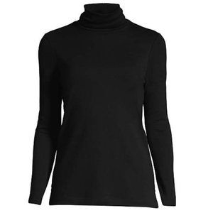 NWoT Lands End Shaped Fit Supima Cotton Long Sleeved Turtleneck size 1X in Black